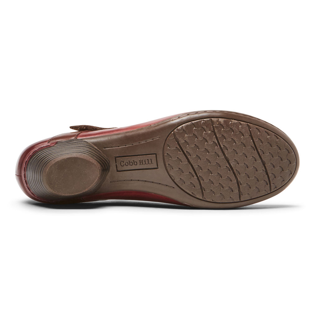 Rockport Womens Flats Red - Cobb Hill Laurel Mary Jane - UK 810-XSDBRO